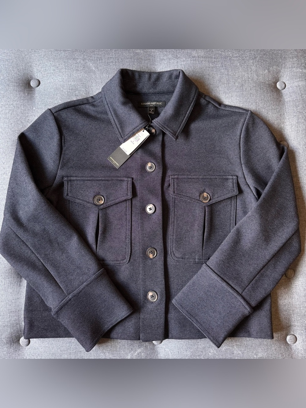 NWT Banana Republic Double Knit Jacket Navy Small Petite